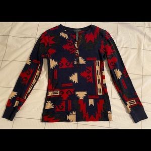 Ralph Lauren Aztec Elbow Patch Henley XS